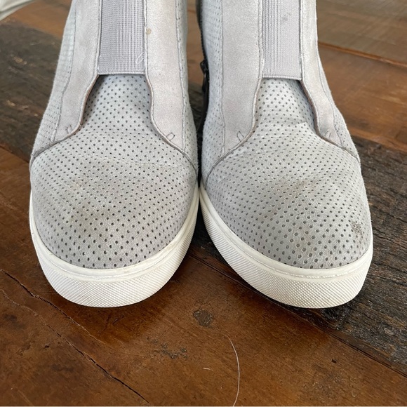 Paolo - grey perforated suede wedge sneakers, size 8 - Picture 7 of 7